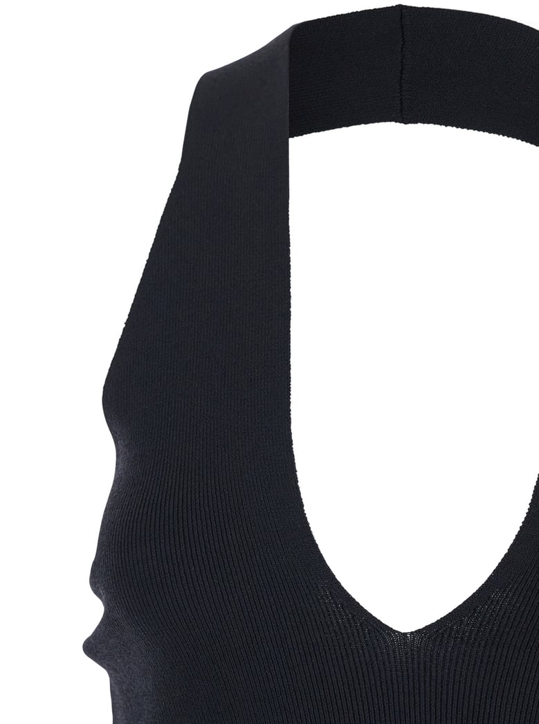 top with crossover neckline black by Selfnex