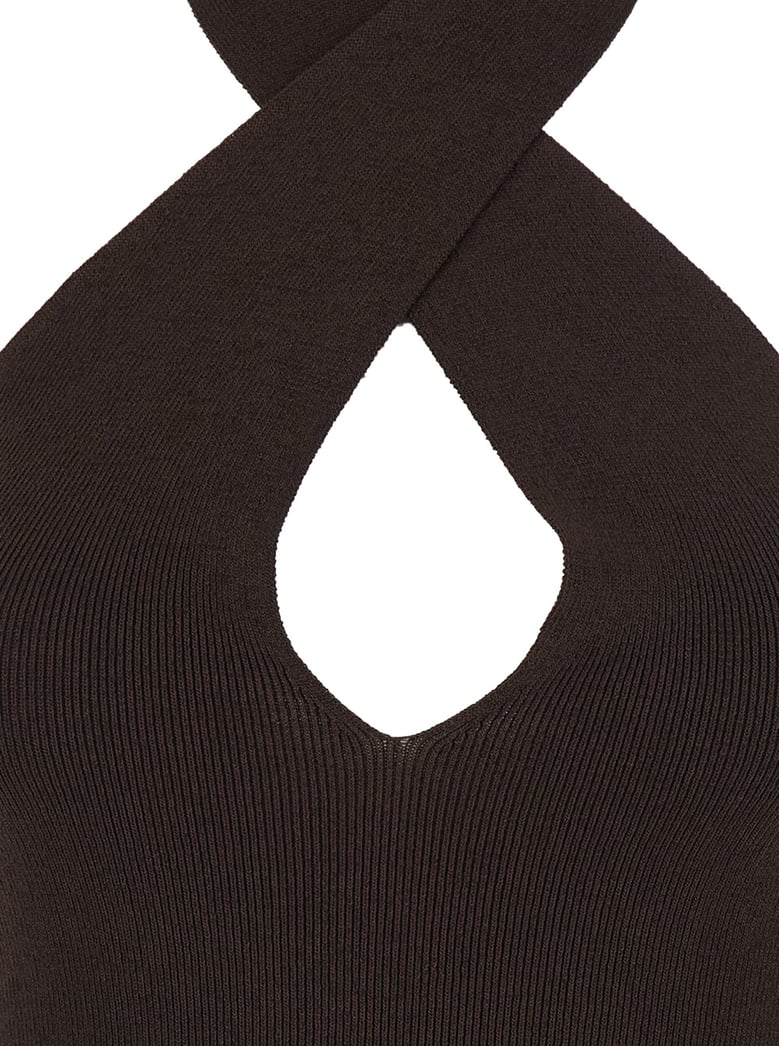 top cross-neck brown by Selfnex