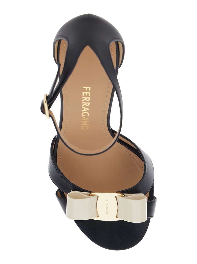 heeled sandal vara black leather by Selfnex