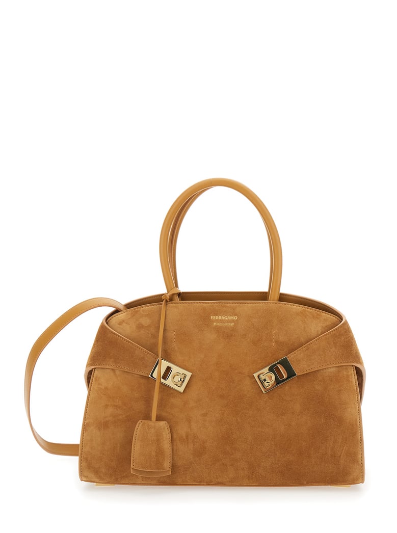 handbag hug small suede beige by Selfnex
