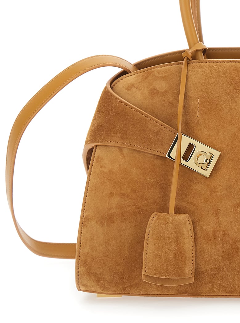 handbag hug small suede beige by Selfnex