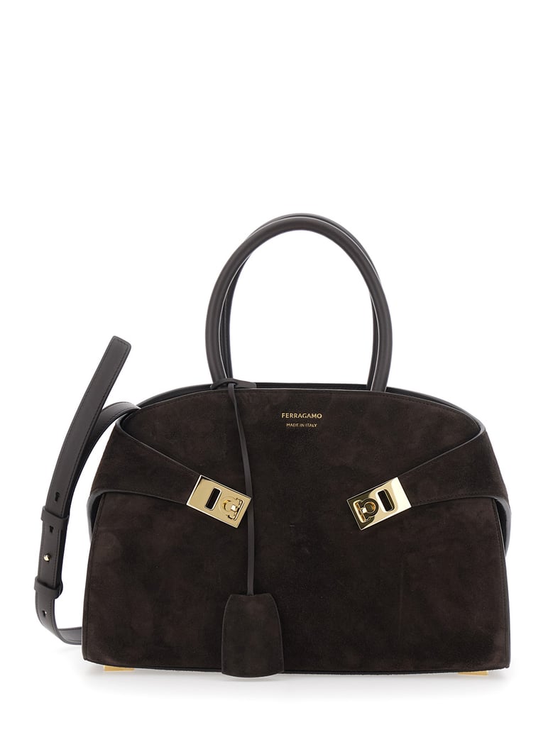 handbag hug piccola brown suede by Selfnex