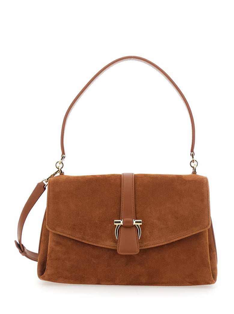 crossbody bag brown suede by Selfnex