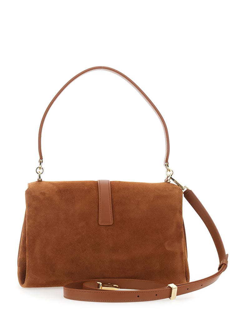 crossbody bag brown suede by Selfnex