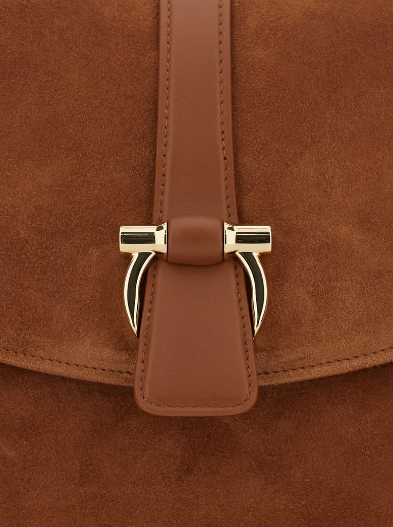crossbody bag brown suede by Selfnex