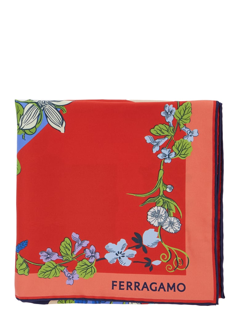 scarf, red silk by Selfnex