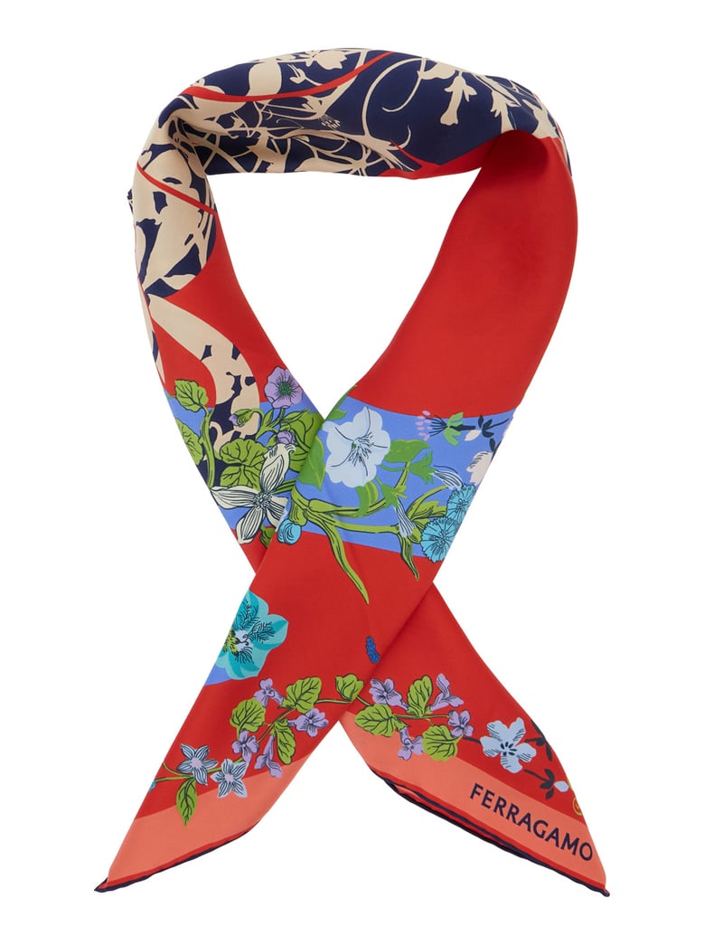 scarf, red silk by Selfnex