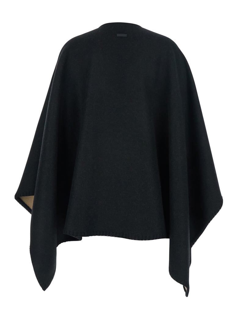 reversible cape nadir black cashmere-wool by Selfnex