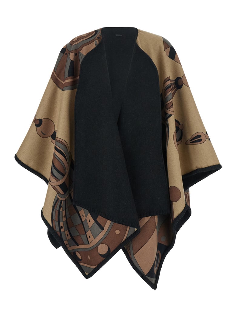 reversible cape nadir black cashmere-wool by Selfnex