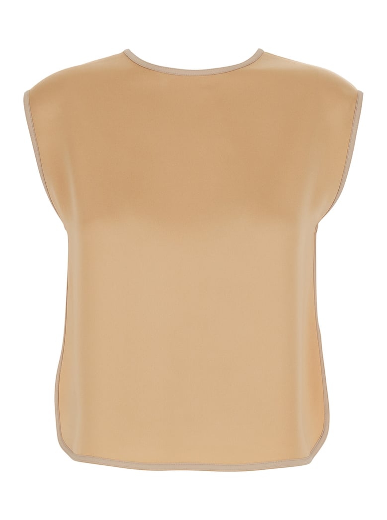 sleeveless top beige viscose by Selfnex