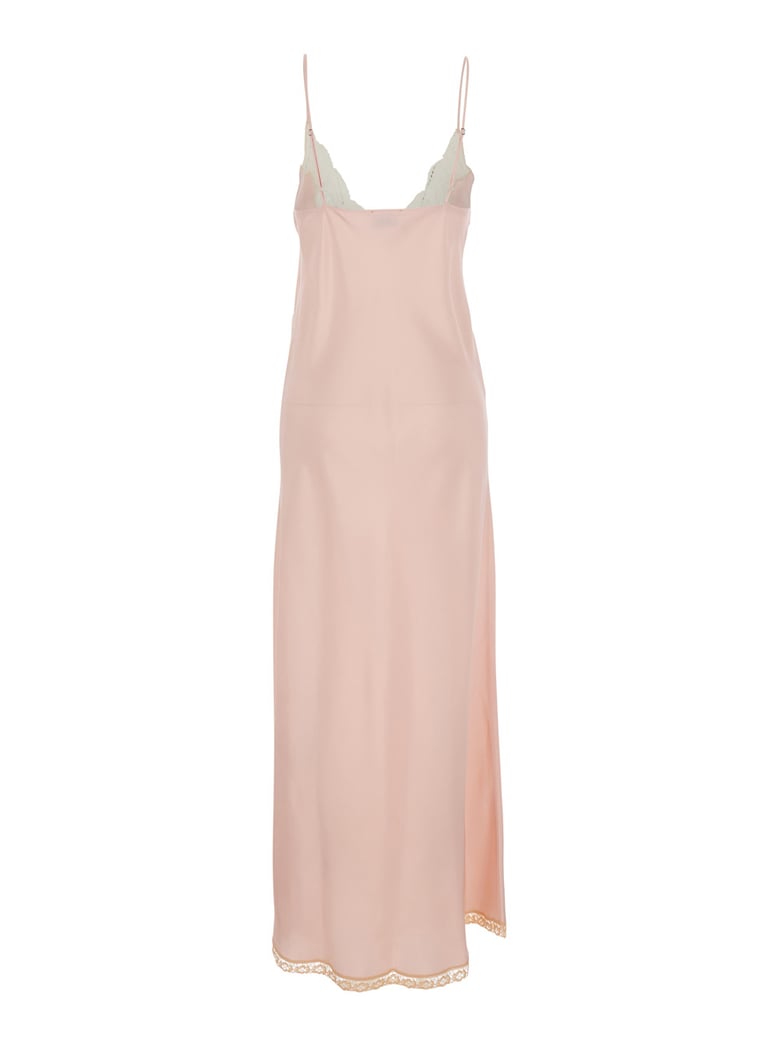slip dress in pink viscose by Selfnex