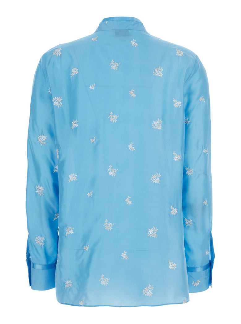shirt light blue silk by Selfnex