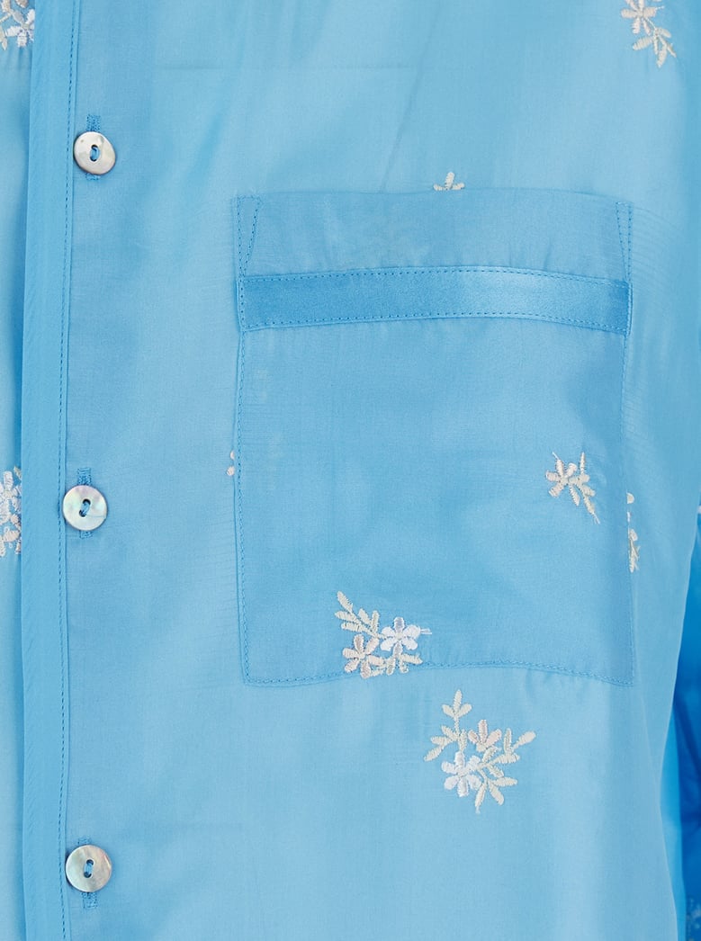 shirt light blue silk by Selfnex