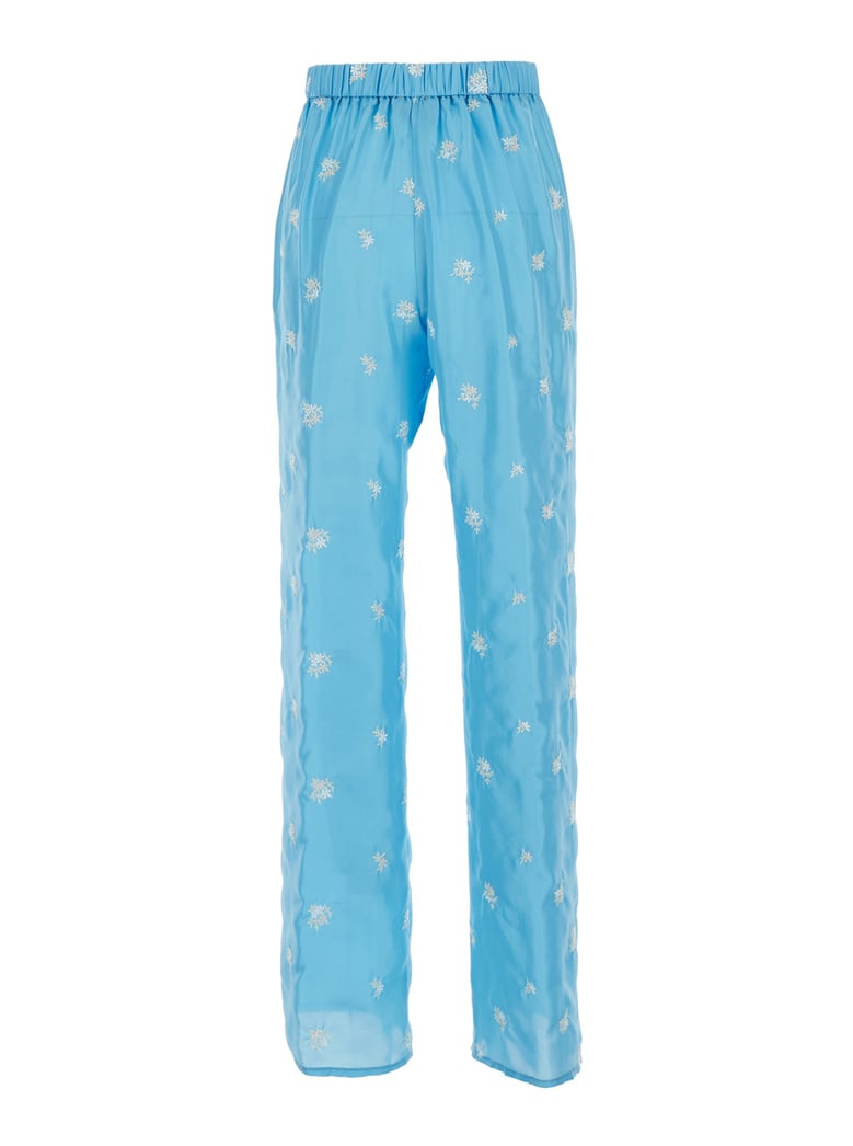 silk trousers light blue by Selfnex