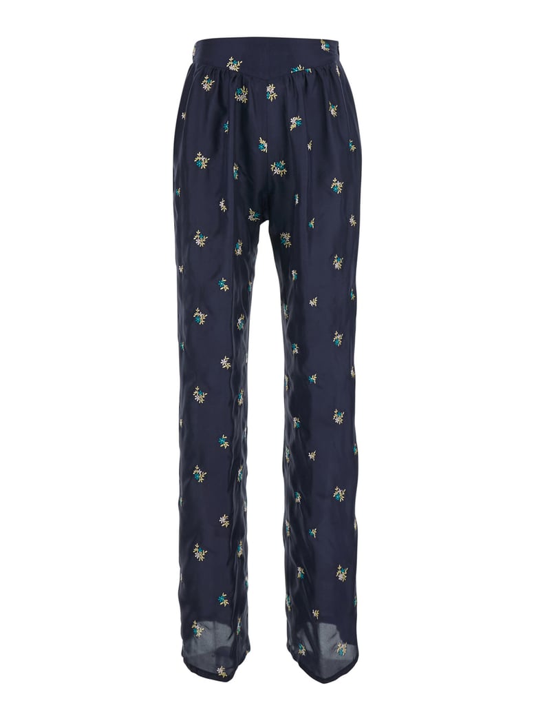 trousers in blue silk by Selfnex