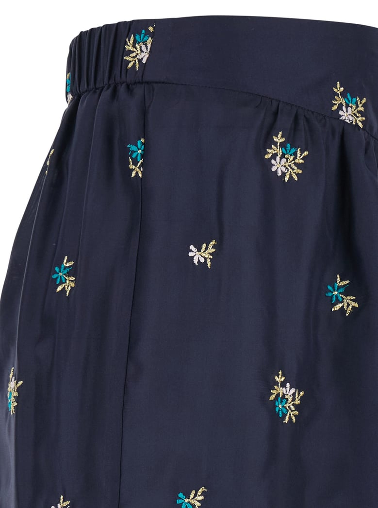 trousers in blue silk by Selfnex