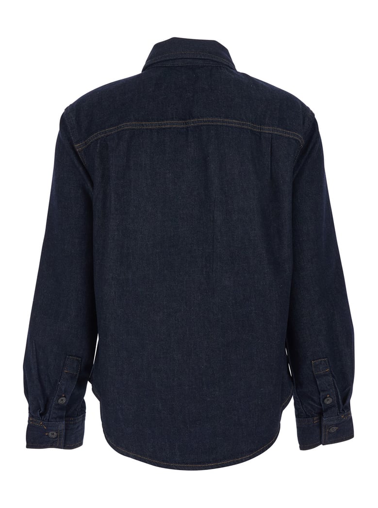 denim shirt classic collar blue by Selfnex