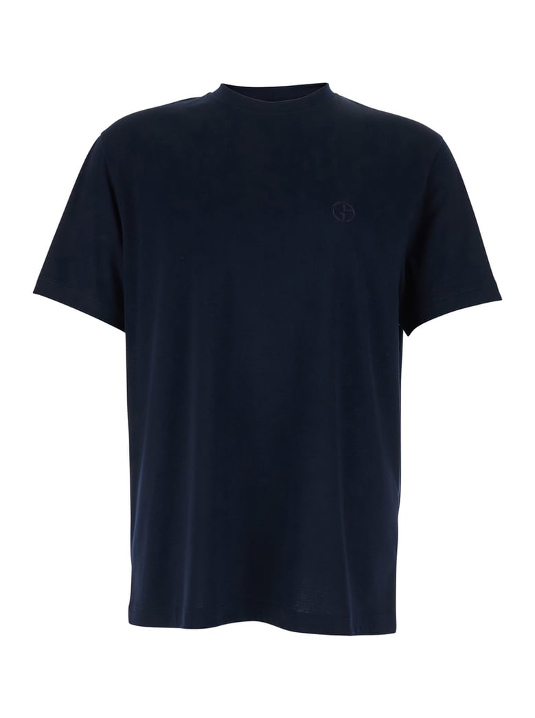 t-shirt crew neck blue cotton by Selfnex