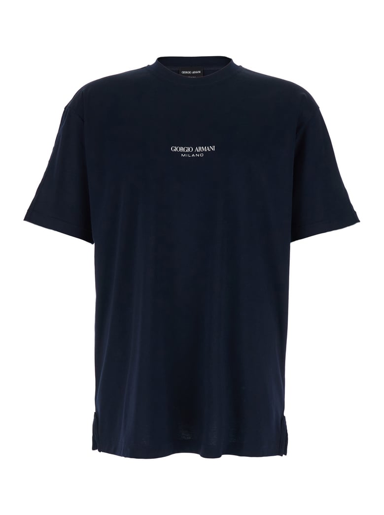 t-shirt with raised collar, blue by Selfnex