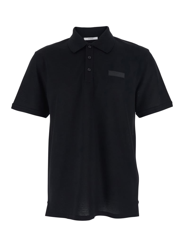 polo shirt black cotton by Selfnex