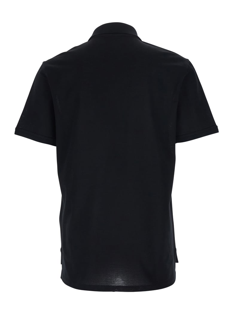 polo shirt black cotton by Selfnex