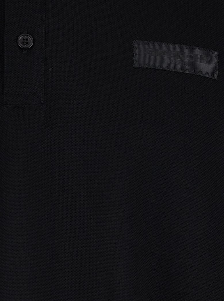 long-sleeve polo shirt black cotton by Selfnex