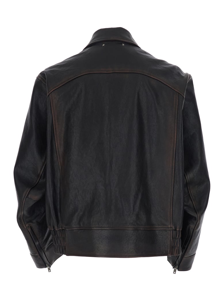leather jacket brown aged effect by Selfnex