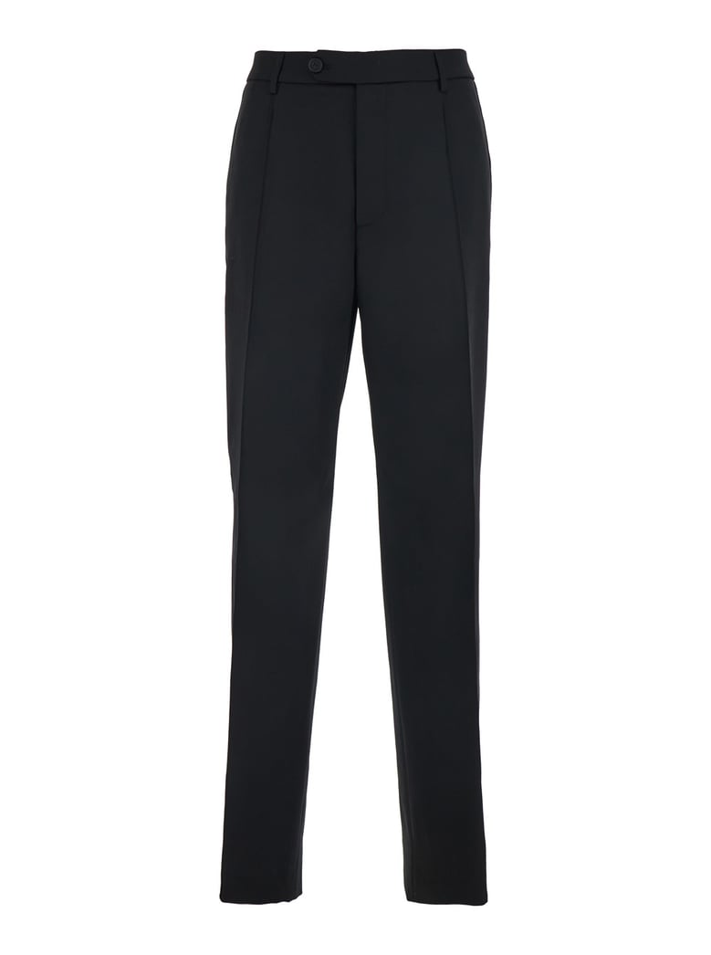 trousers black wool and satin by Selfnex