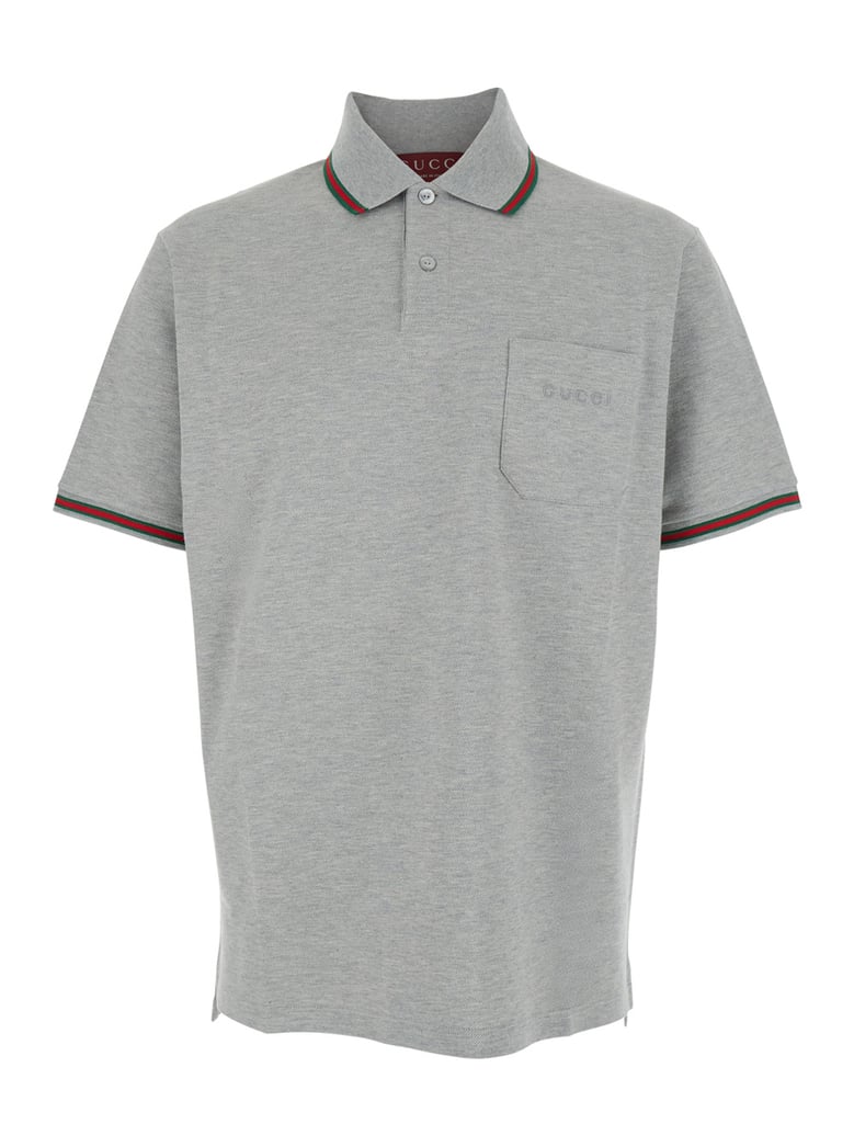 polo shirt grey wool blend by Selfnex
