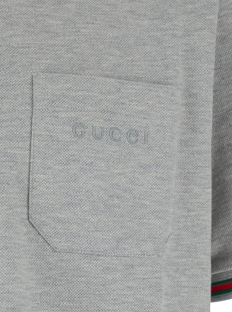 polo shirt grey wool blend by Selfnex