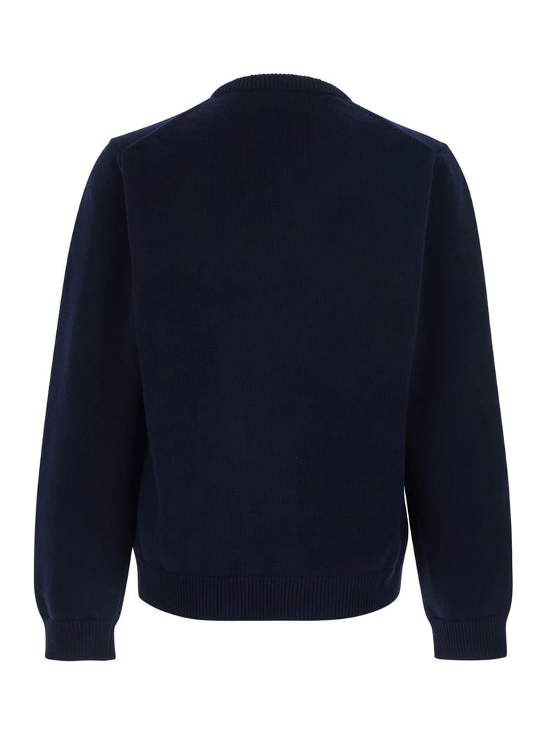 crew neck sweater blue wool by Selfnex