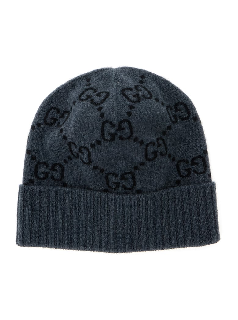 beanie gg jacquard grey cashmere by Selfnex
