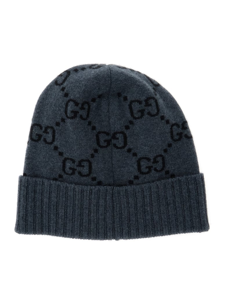 beanie gg jacquard grey cashmere by Selfnex