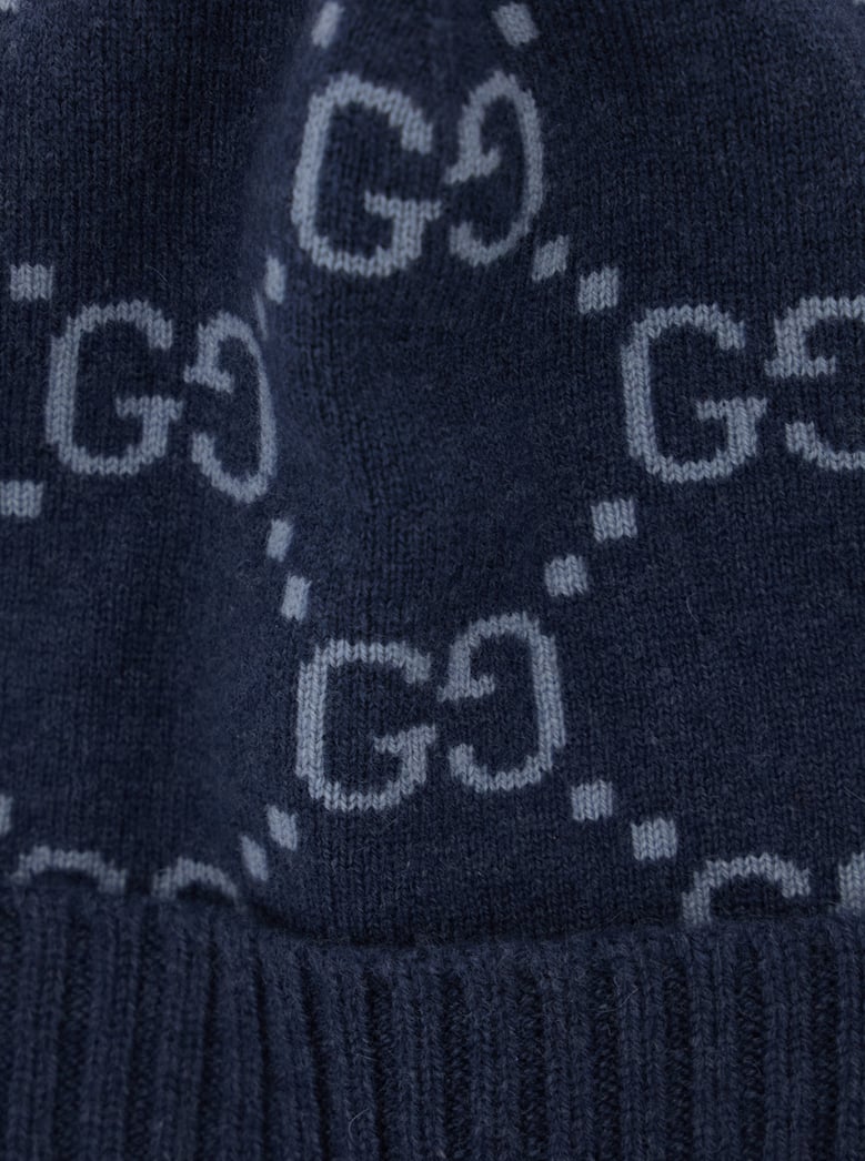 hat gg all-over blue cashmere cuff by Selfnex