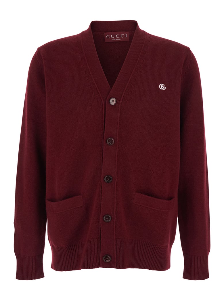 cardigan v-neck cashmere bordeaux by Selfnex