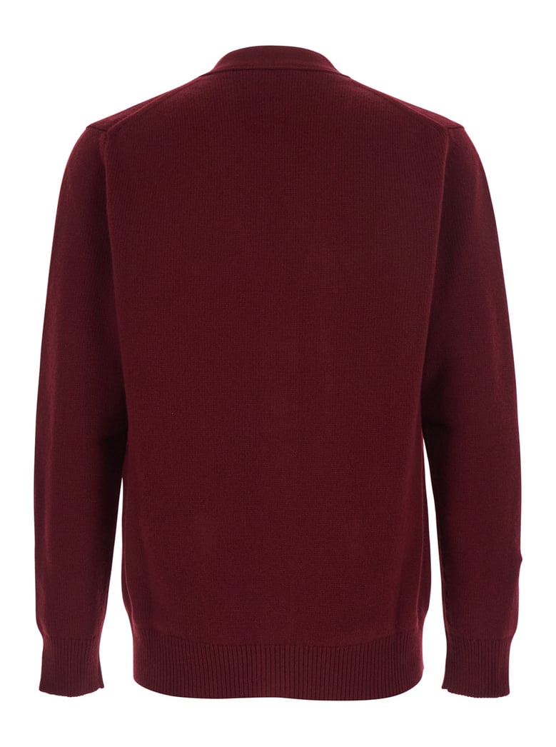 cardigan v-neck cashmere bordeaux by Selfnex