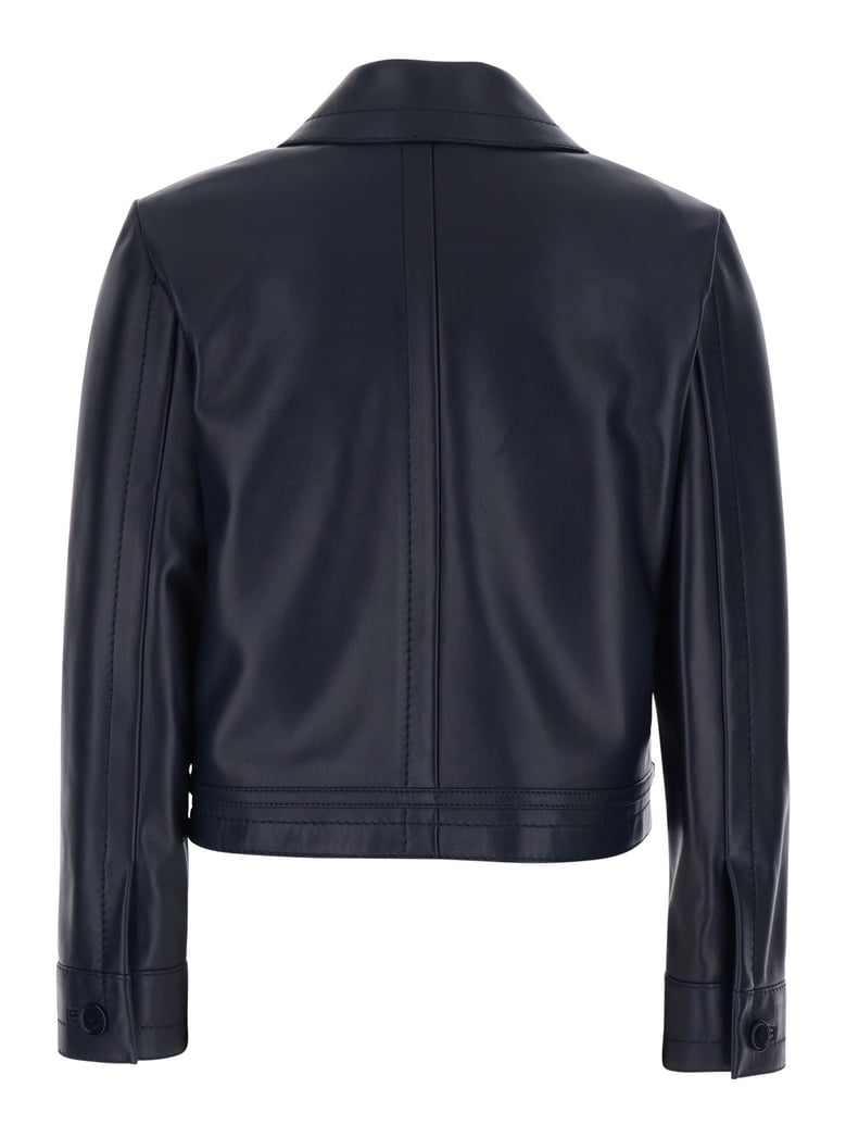 leather jacket classic collar blue by Selfnex