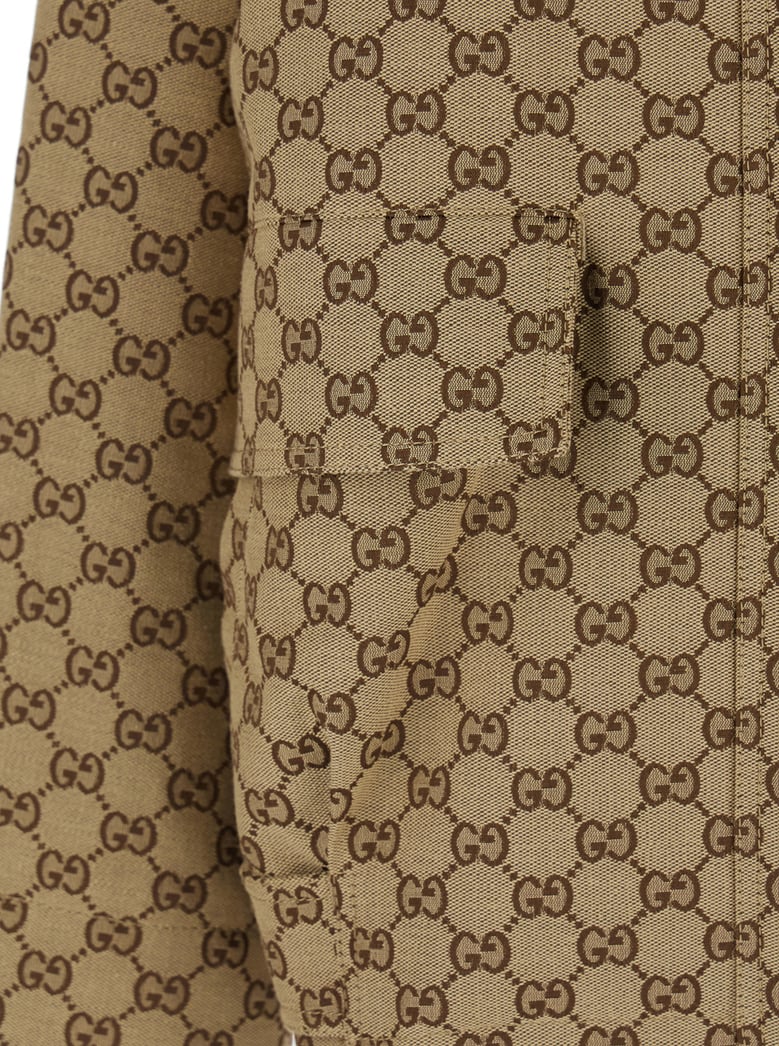 jacket with gg motif, brown cotton by Selfnex