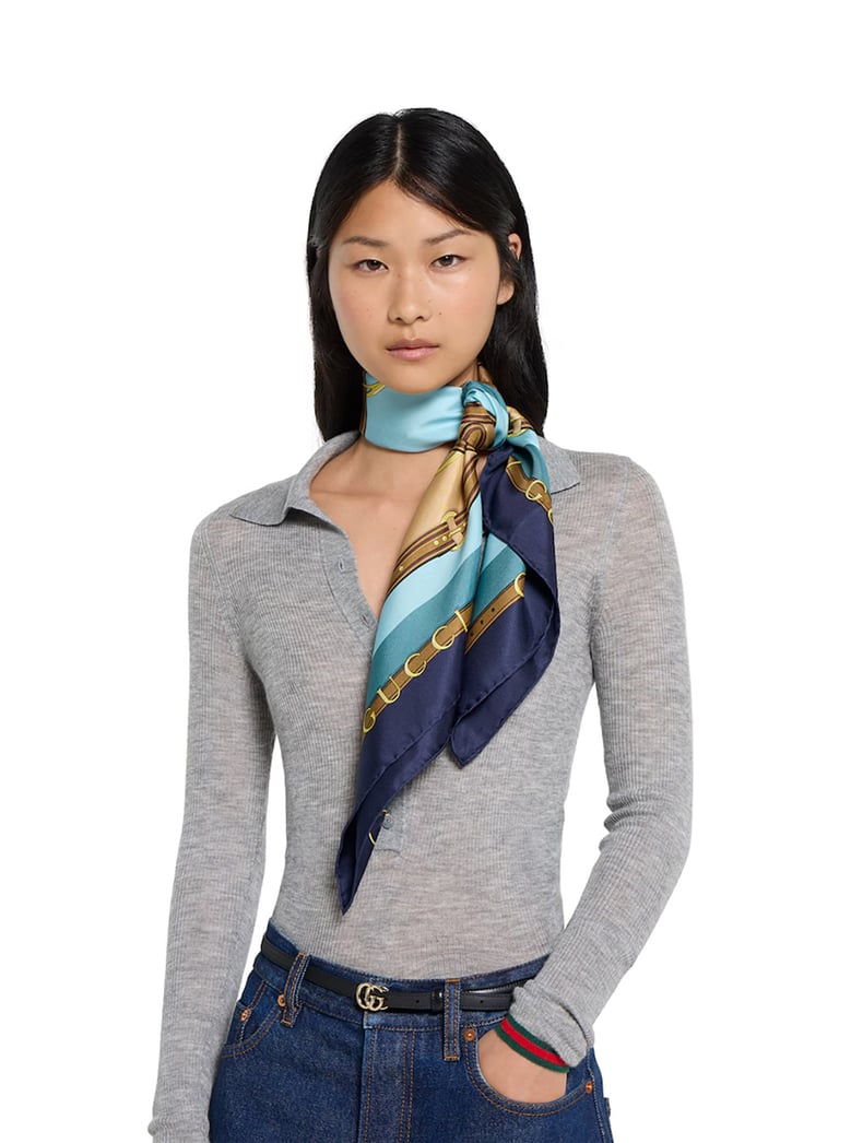 square silk scarf, multicolour by Selfnex