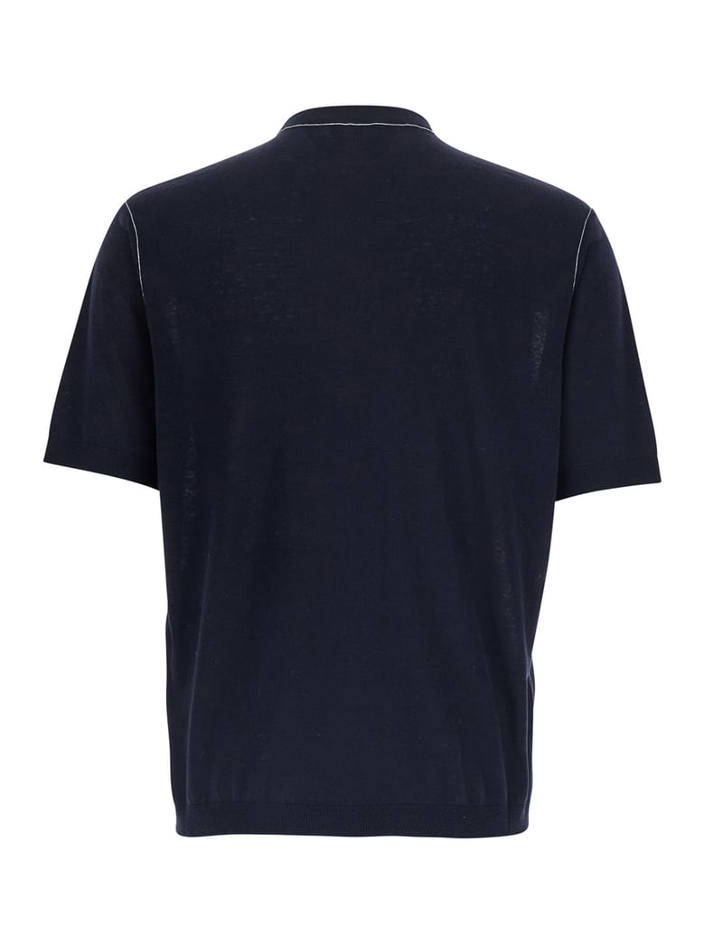 sweater round neck blue wool by Selfnex