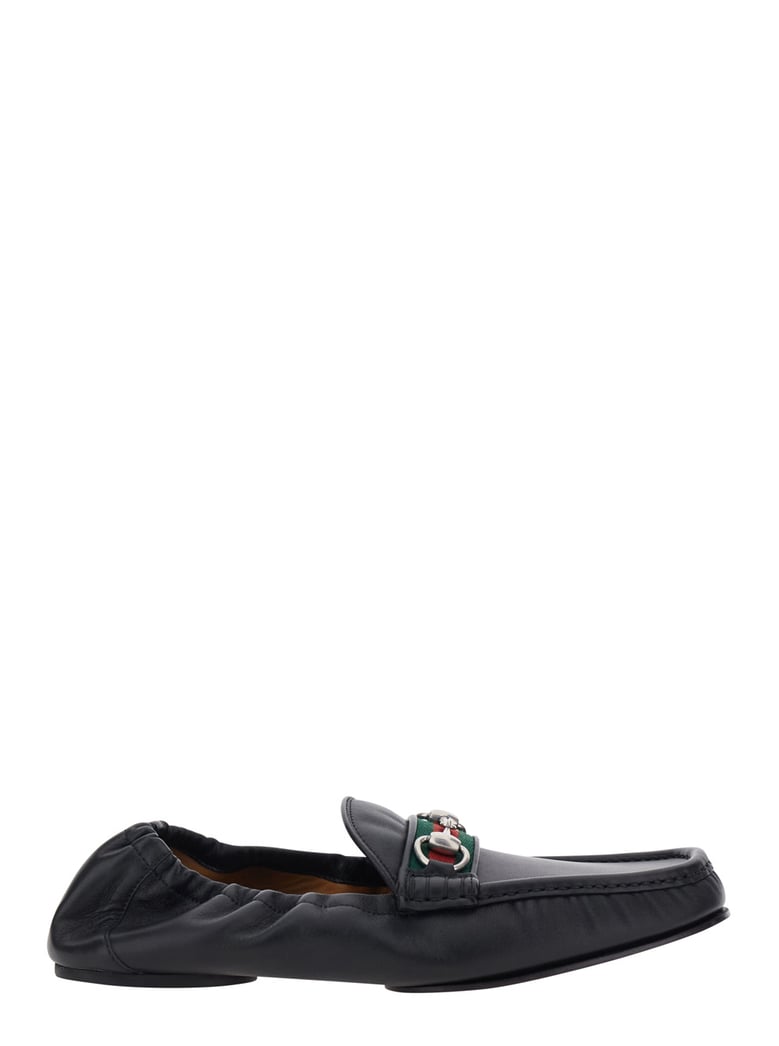 loafers rounded toe black leather by Selfnex