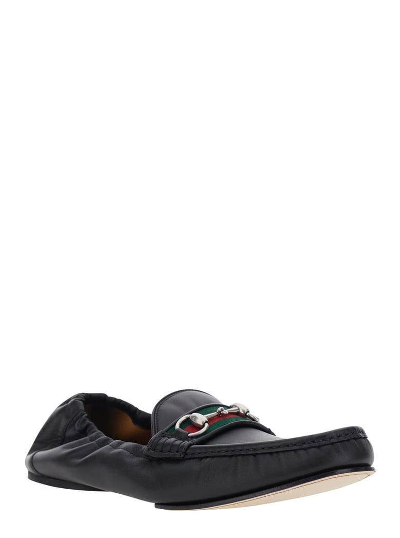 loafers rounded toe black leather by Selfnex
