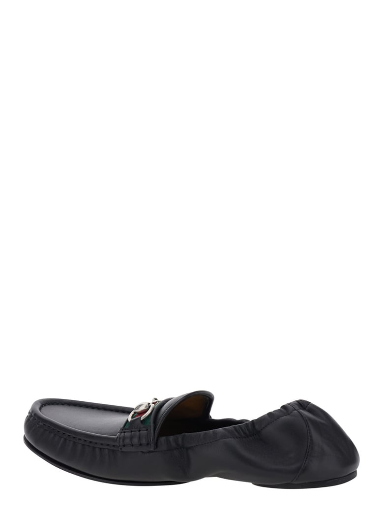 loafers rounded toe black leather by Selfnex