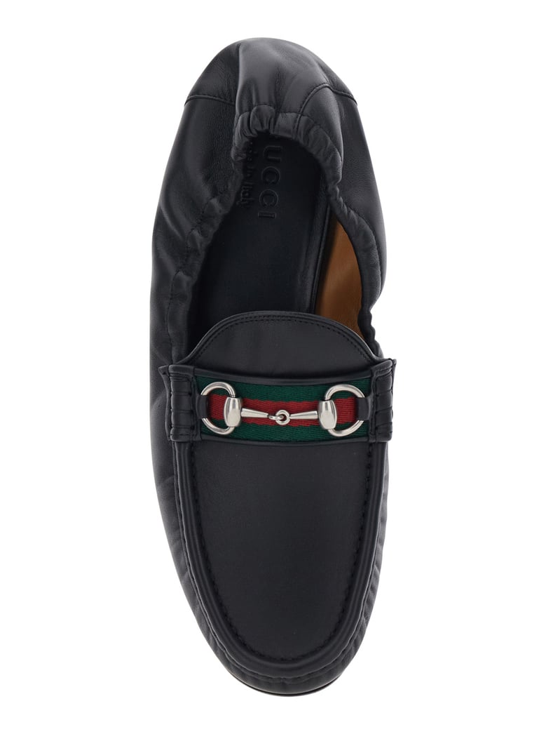 loafers rounded toe black leather by Selfnex