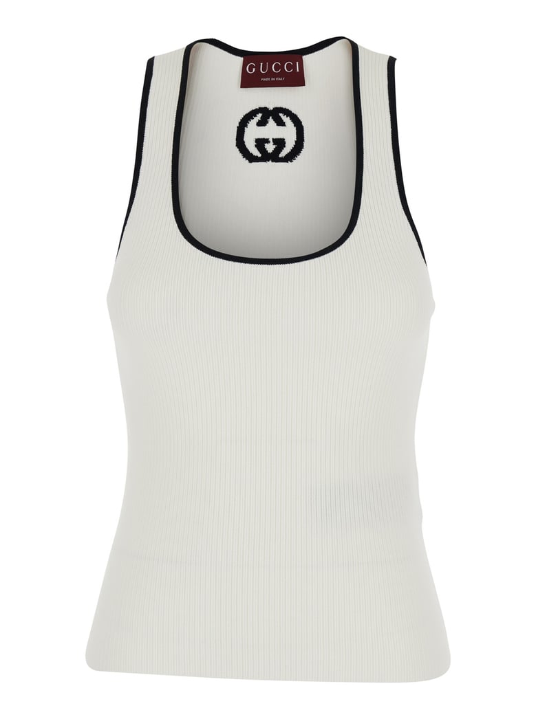 sleeveless top white viscose blend by Selfnex
