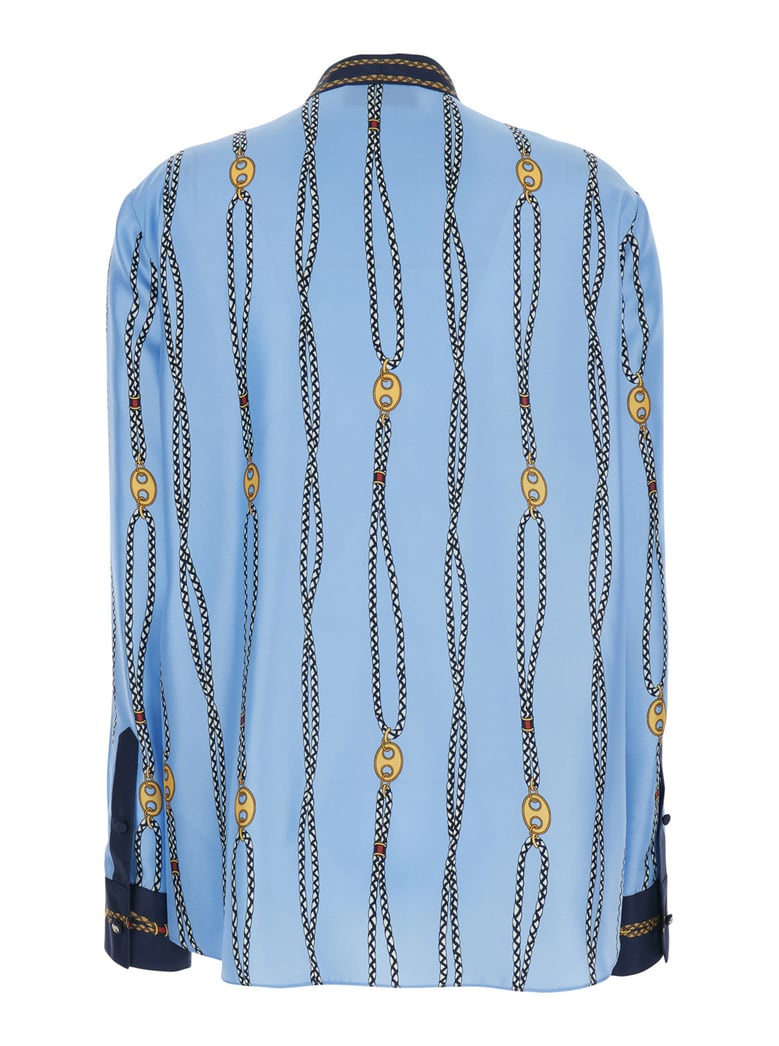 shirt printed silk blue by Selfnex