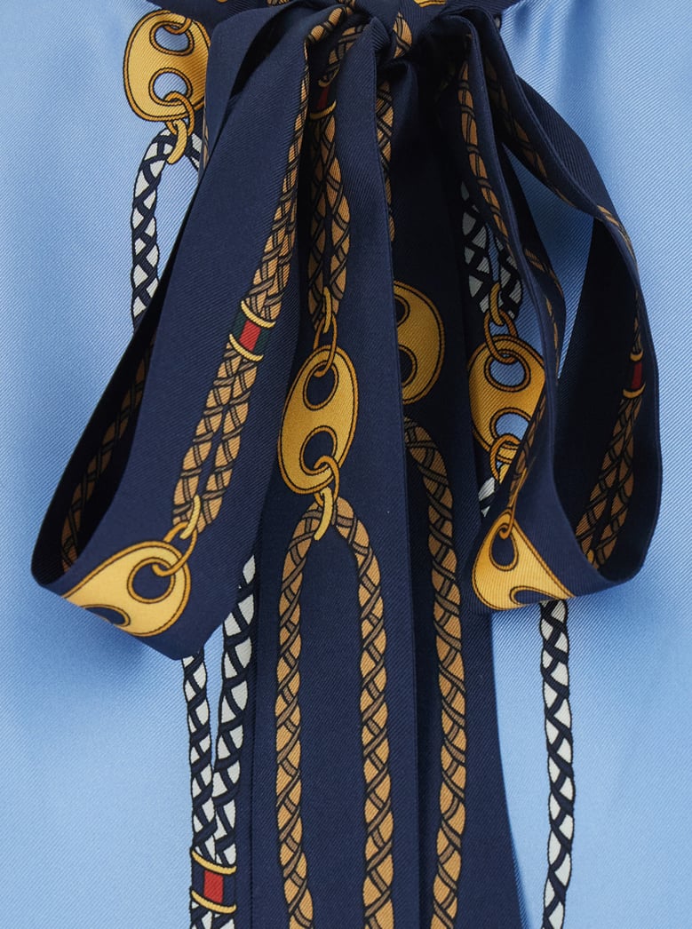 shirt printed silk blue by Selfnex