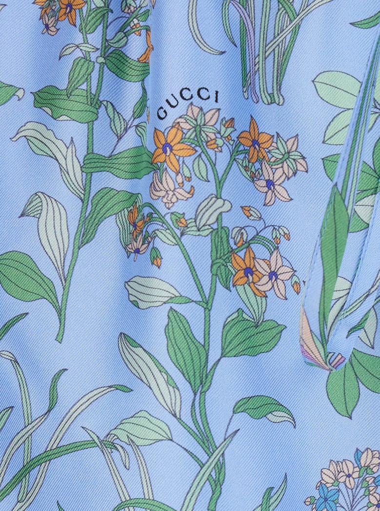shorts printed silk short, blue silk by Selfnex