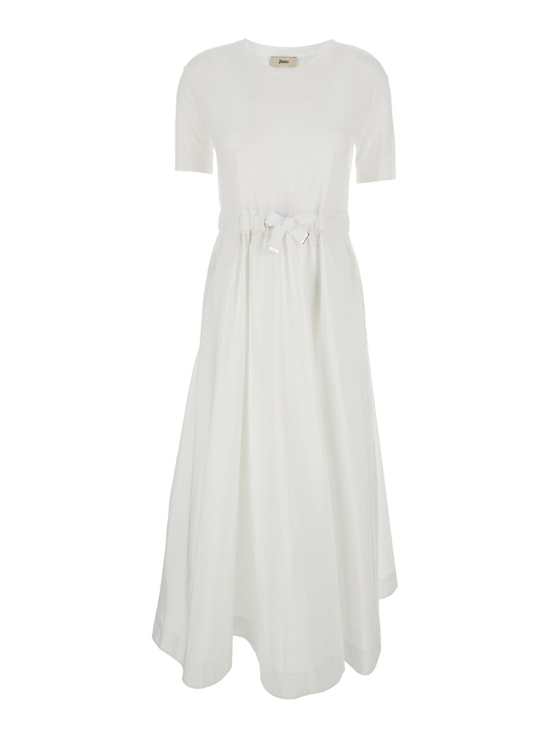 long dress white tech fabric by Selfnex