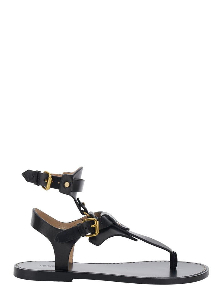 sandals eveena black leather by Selfnex